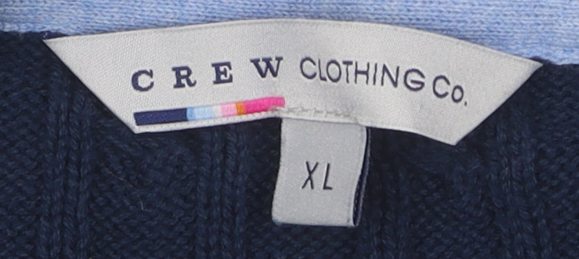 Crew Clothing Men's Blue XL Cable-Knit Pullover Jumper