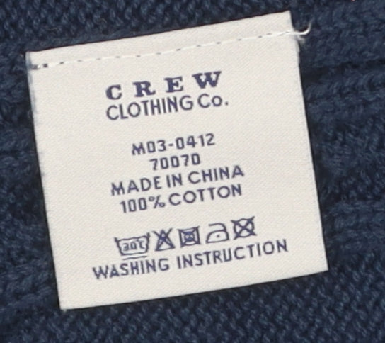 Crew Clothing Men's Blue XL Cable-Knit Pullover Jumper