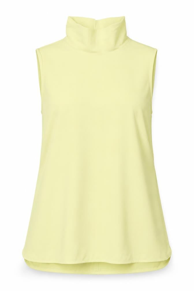Front view of Coast Women's Yellow Sleeveless Blouse, size 14, Casual