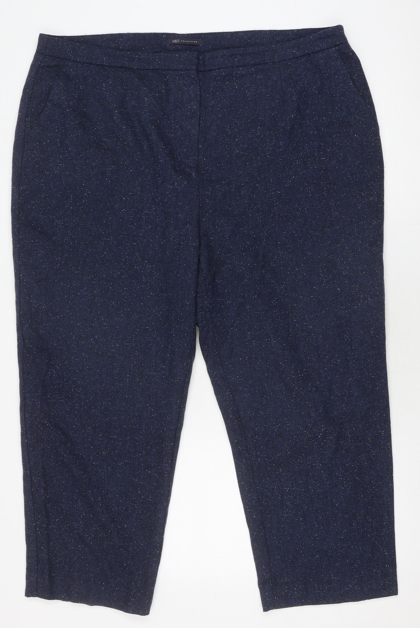 Marks and Spencer Women's Blue Straight Trousers Size 20