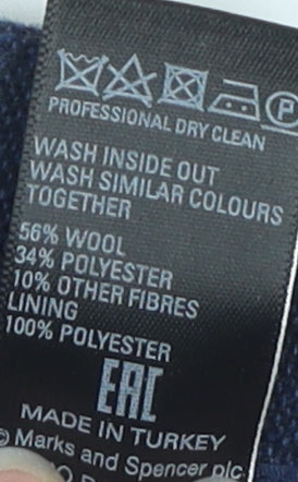 Marks and Spencer Women's Blue Straight Trousers Size 20