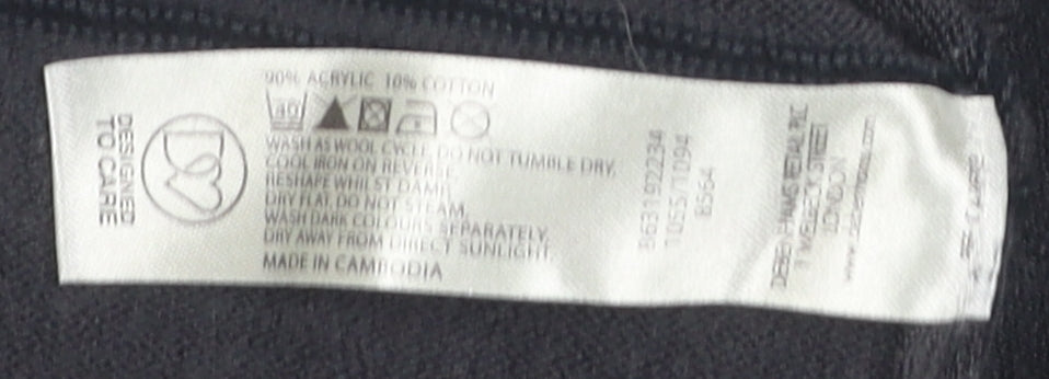 Thomas Nash Men's Black V-Neck Striped Pullover L