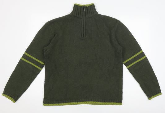 Peter Storm Men's Green Wool Blend Pullover Jumper M