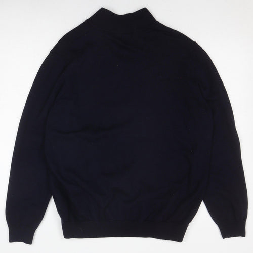 Hugo Boss Men's Black 2XL Full Zip Wool Jumper