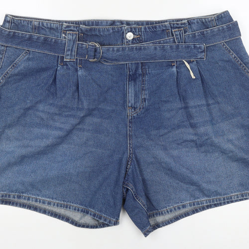 Marks and Spencer Women's Blue Utility Shorts Size 22
