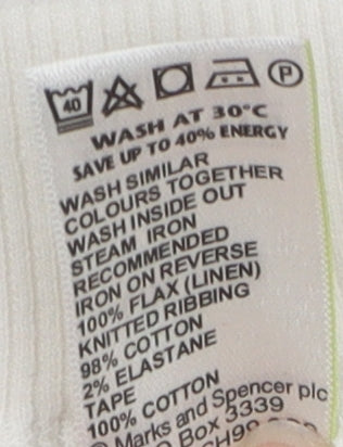 Marks and Spencer Women's White Linen Shorts, Size 12