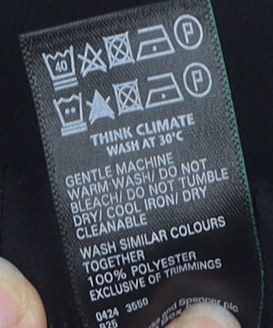 Marks and Spencer Women's Black 10 Wide-Leg Trousers