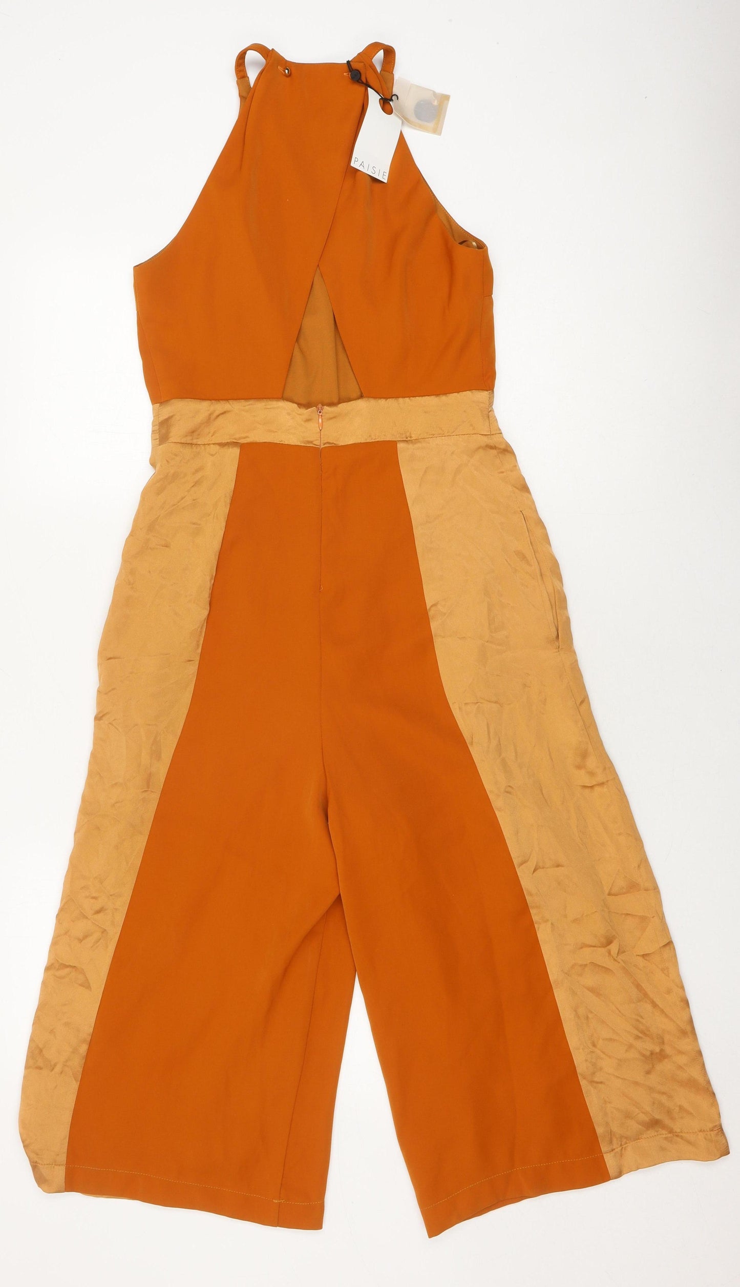 Paisie Women's Orange Halter Jumpsuit Size 8