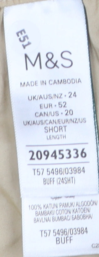 Marks and Spencer Womens Beige Cropped Trousers