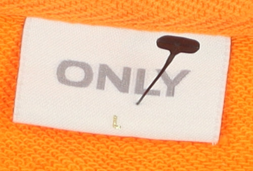 ONLY Women's Orange Lemon Graphic L Pullover Sweatshirt