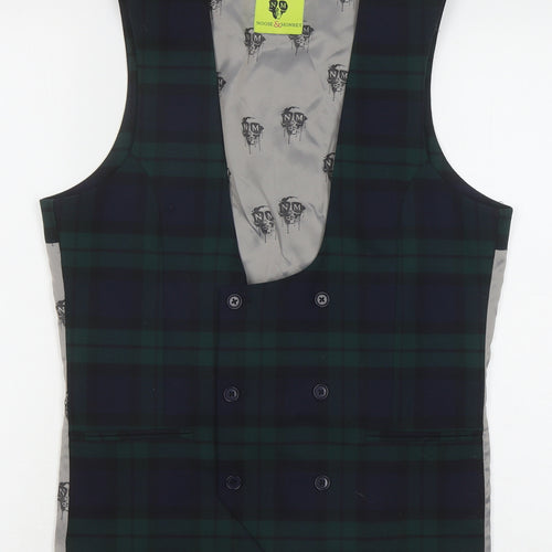 Noose & Monkey Men's Multicoloured Waistcoat 38 Check Formal