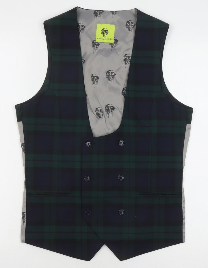 Noose & Monkey Men's Multicoloured Waistcoat 38 Check Formal