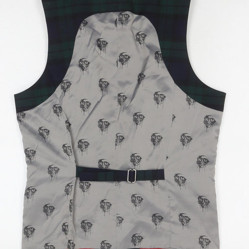 Noose & Monkey Men's Multicoloured Waistcoat 38 Check Formal