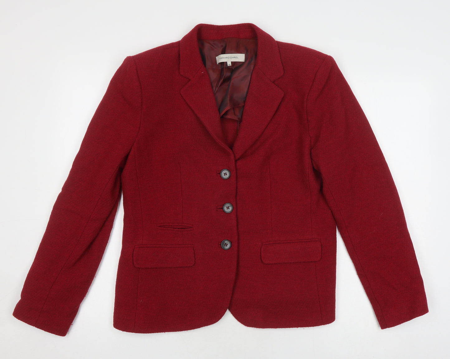 Gerard Darel Red Wool Blazer, Size 16, Women's Classic Style