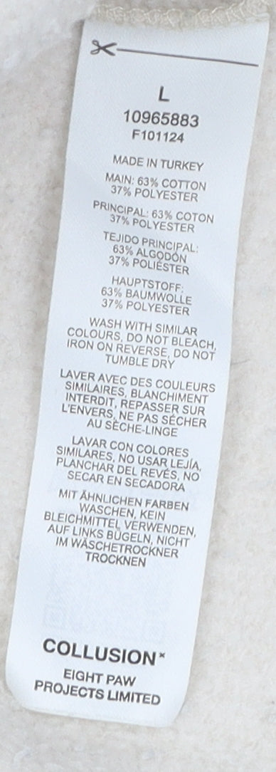 Collusion Beige Sweatshirt, Unisex, L, Crew Neck, Knit