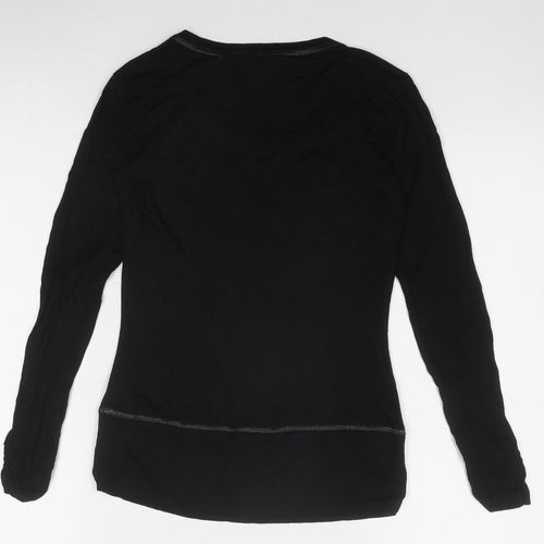 Mint Velvet Women's Black T-Shirt, Size 8, Long Sleeve