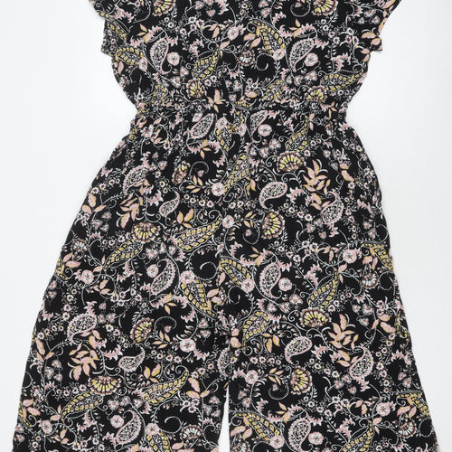 M&CO Women’s Black Paisley Jumpsuit Size 14