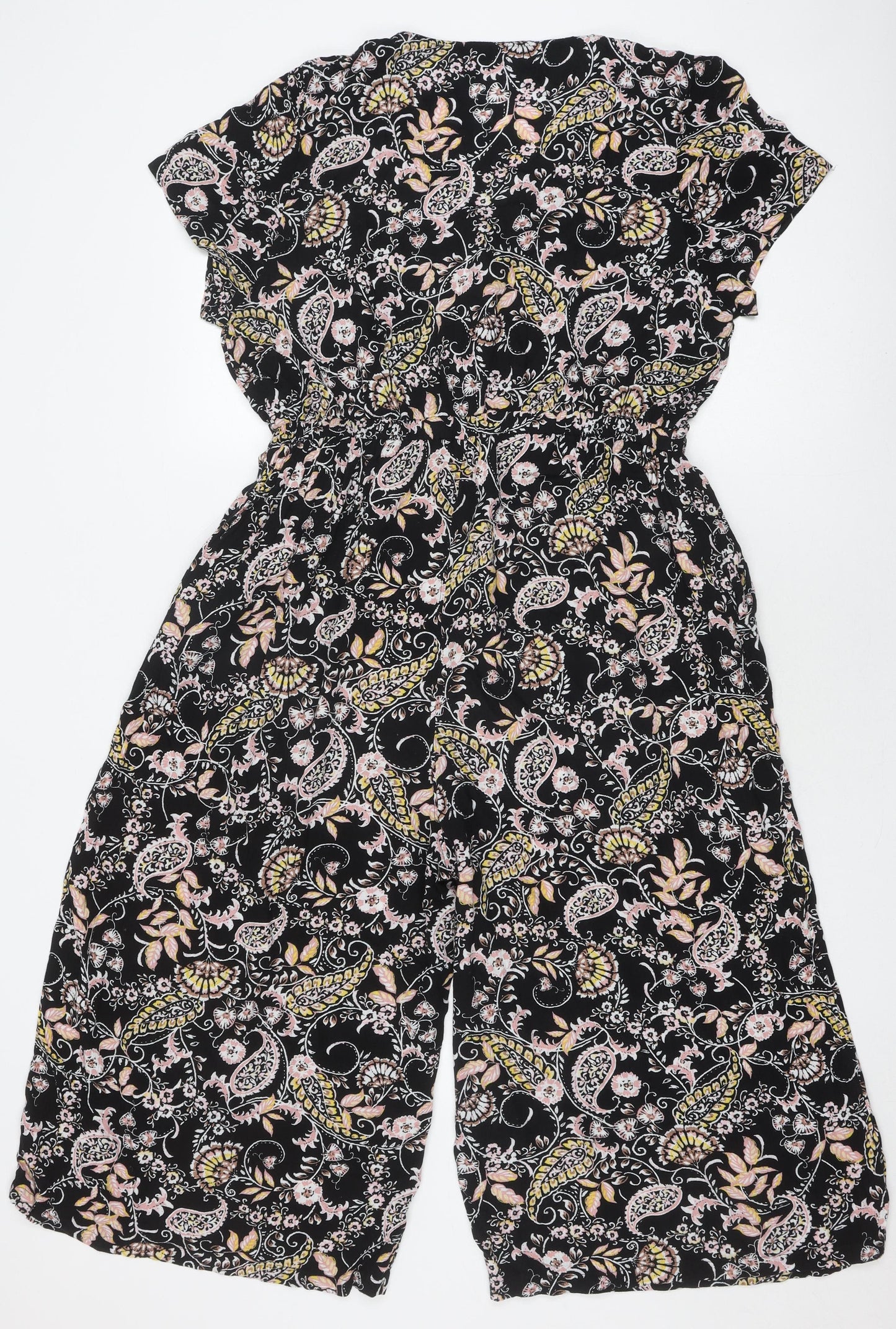 M&CO Women’s Black Paisley Jumpsuit Size 14