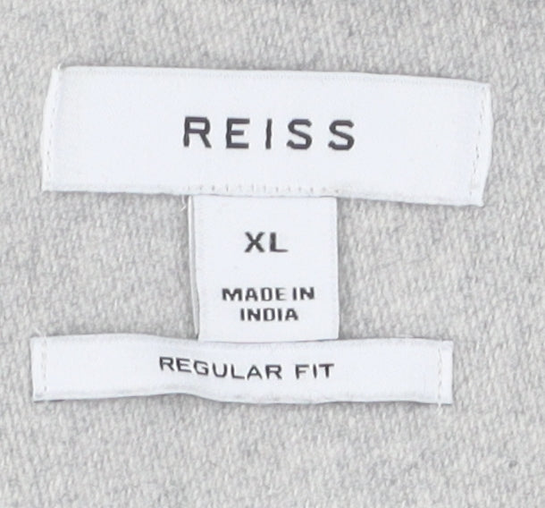Reiss Men's Grey XL Regular Fit Button-Up Shirt