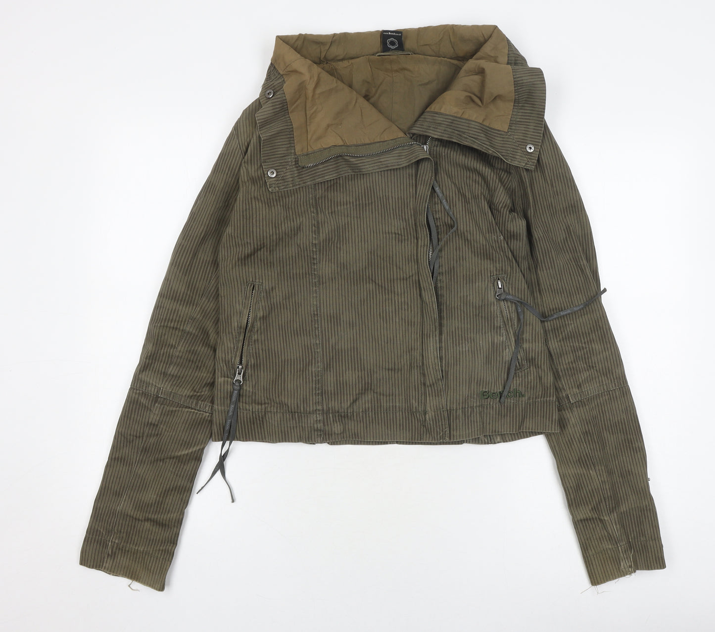 Bench Women's Green Biker Jacket, Size M, Casual