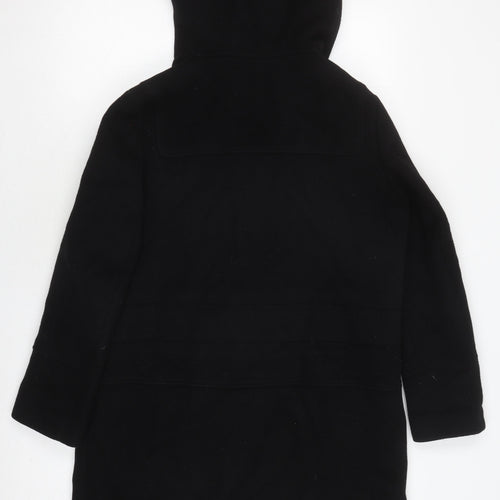 Next Men's Black Hooded Parka Coat with Zipped Pockets