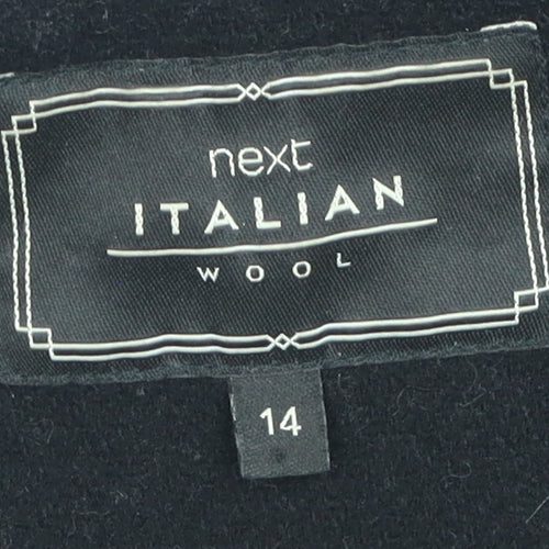 Next Men's Black Hooded Parka Coat with Zipped Pockets