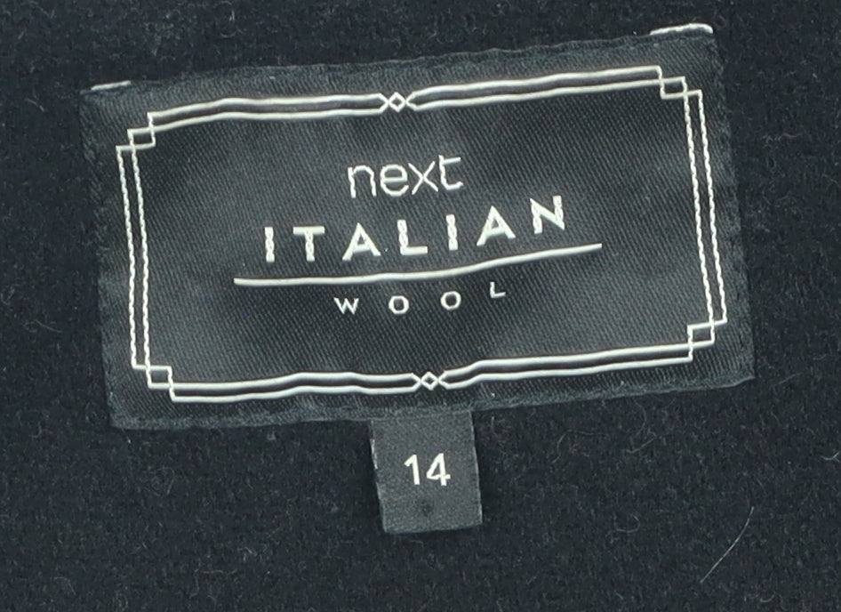 Next Men's Black Hooded Parka Coat with Zipped Pockets