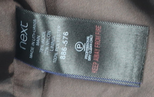 Next Men's Black Hooded Parka Coat with Zipped Pockets