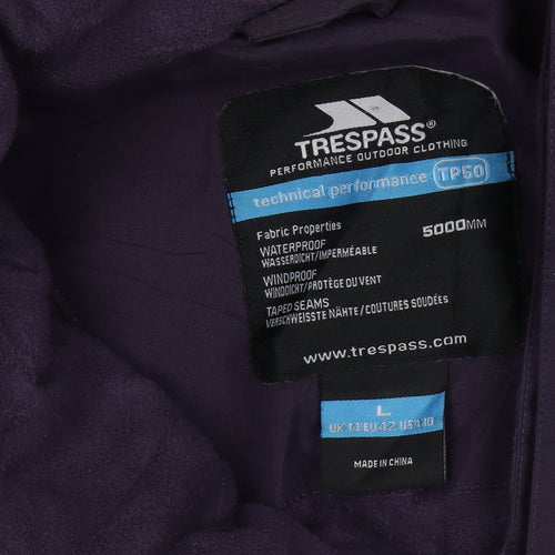 Trespass Women's Purple Hooded Parka Jacket - Size L
