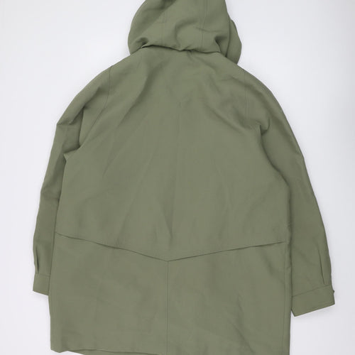 David Barry Women's Green Hooded Rain Coat Size 18