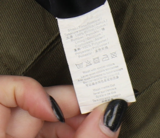 Missguided Women's Green Floral Parka Jacket Size 10