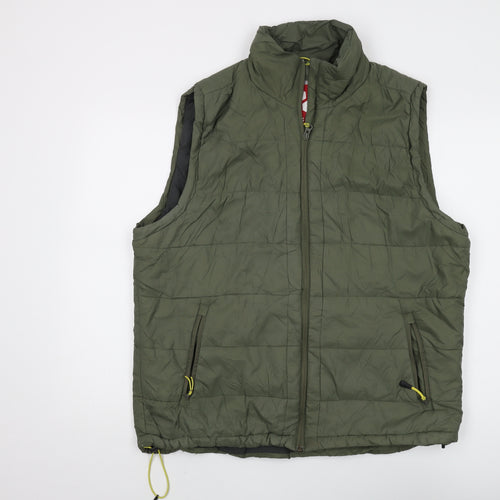 Tog 24 Men's Green Padded Gilet XL - Casual Stand-Up Collar