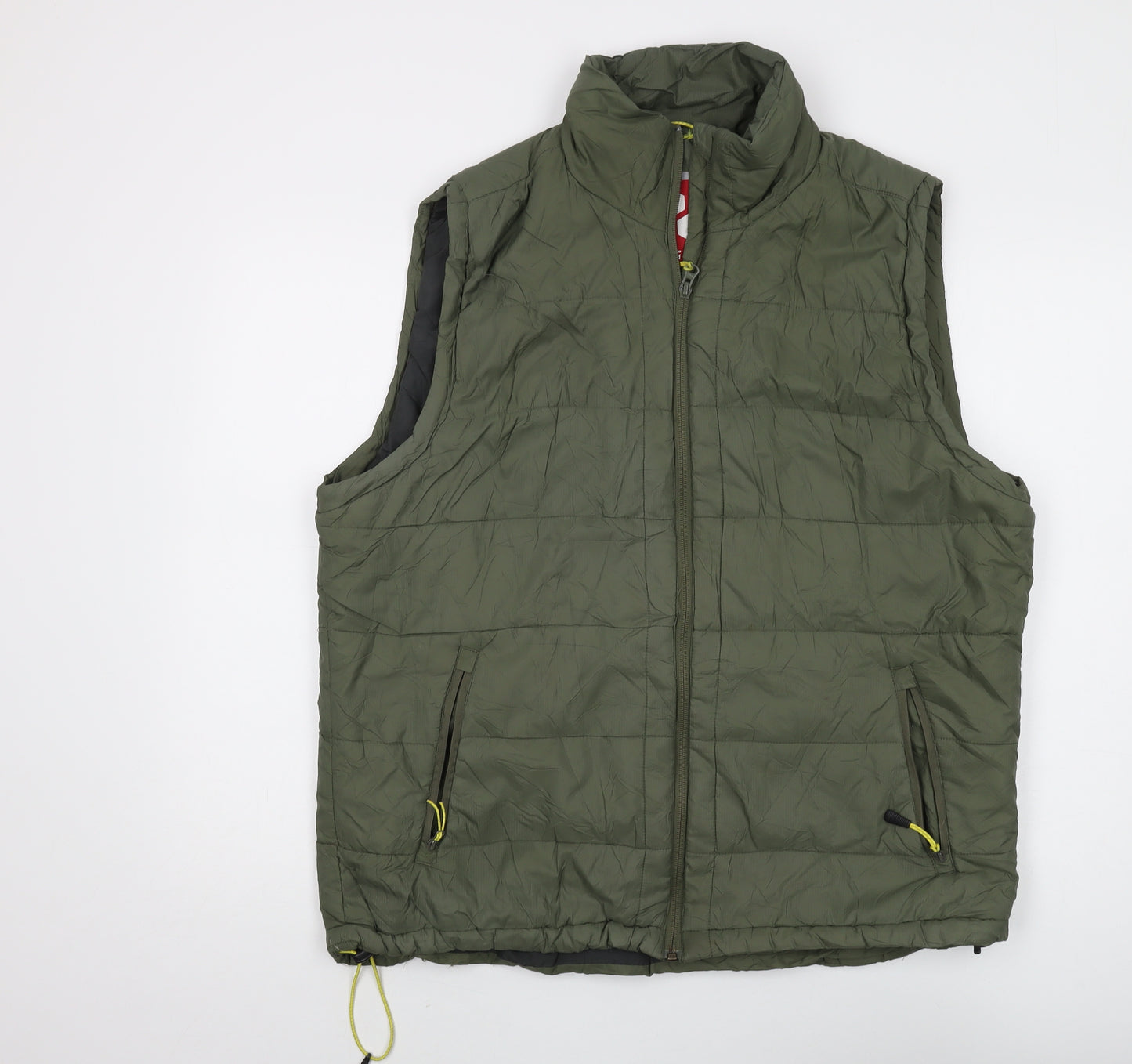 Tog 24 Men's Green Padded Gilet XL - Casual Stand-Up Collar