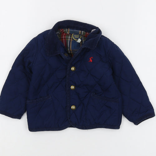 Joules Blue Quilted Jacket 12 Months Unisex