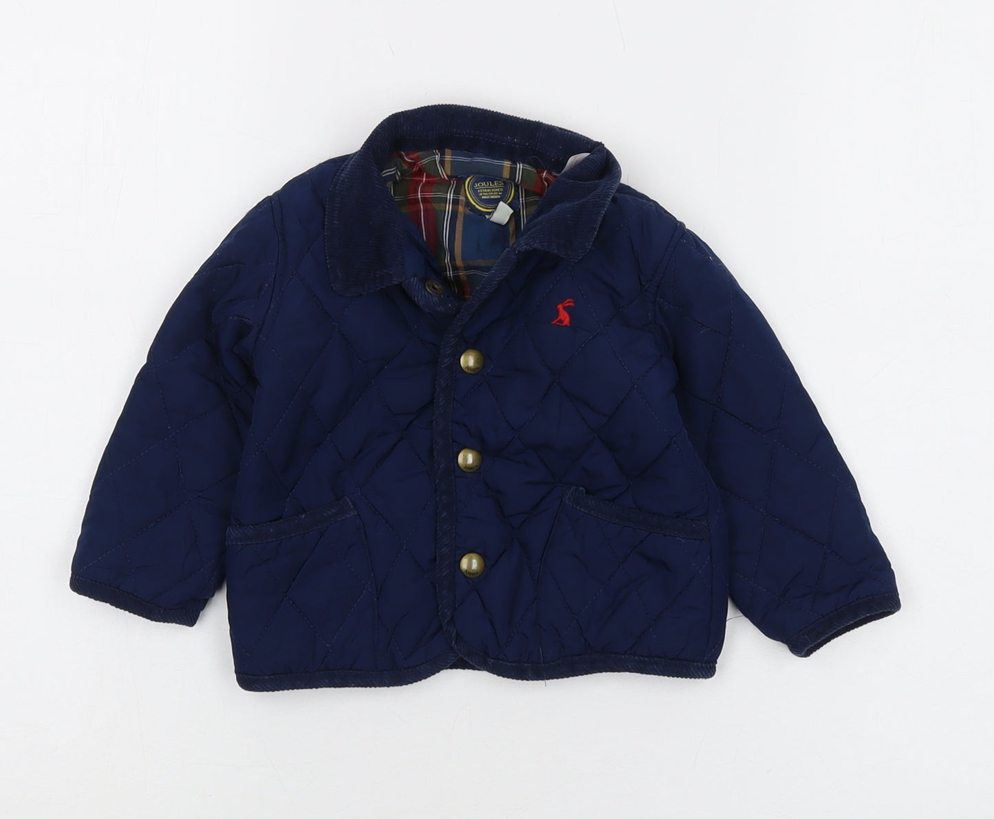 Joules Blue Quilted Jacket 12 Months Unisex