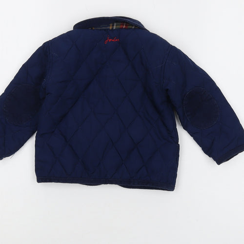 Joules Blue Quilted Jacket 12 Months Unisex