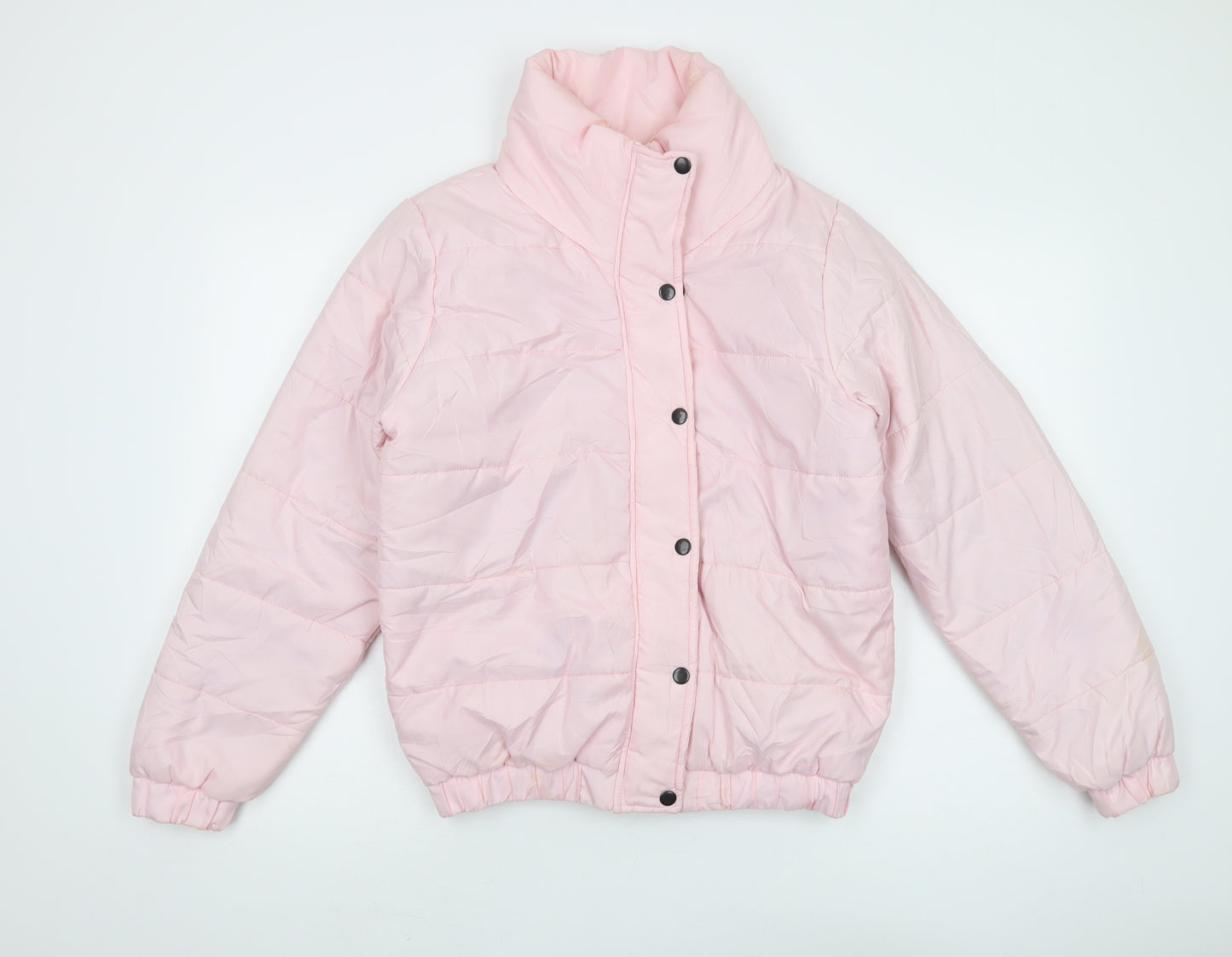 Boohoo Women's Pink Puffer Jacket Size 10