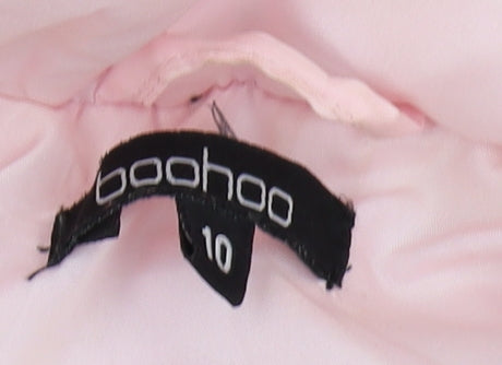 Boohoo Women's Pink Puffer Jacket Size 10