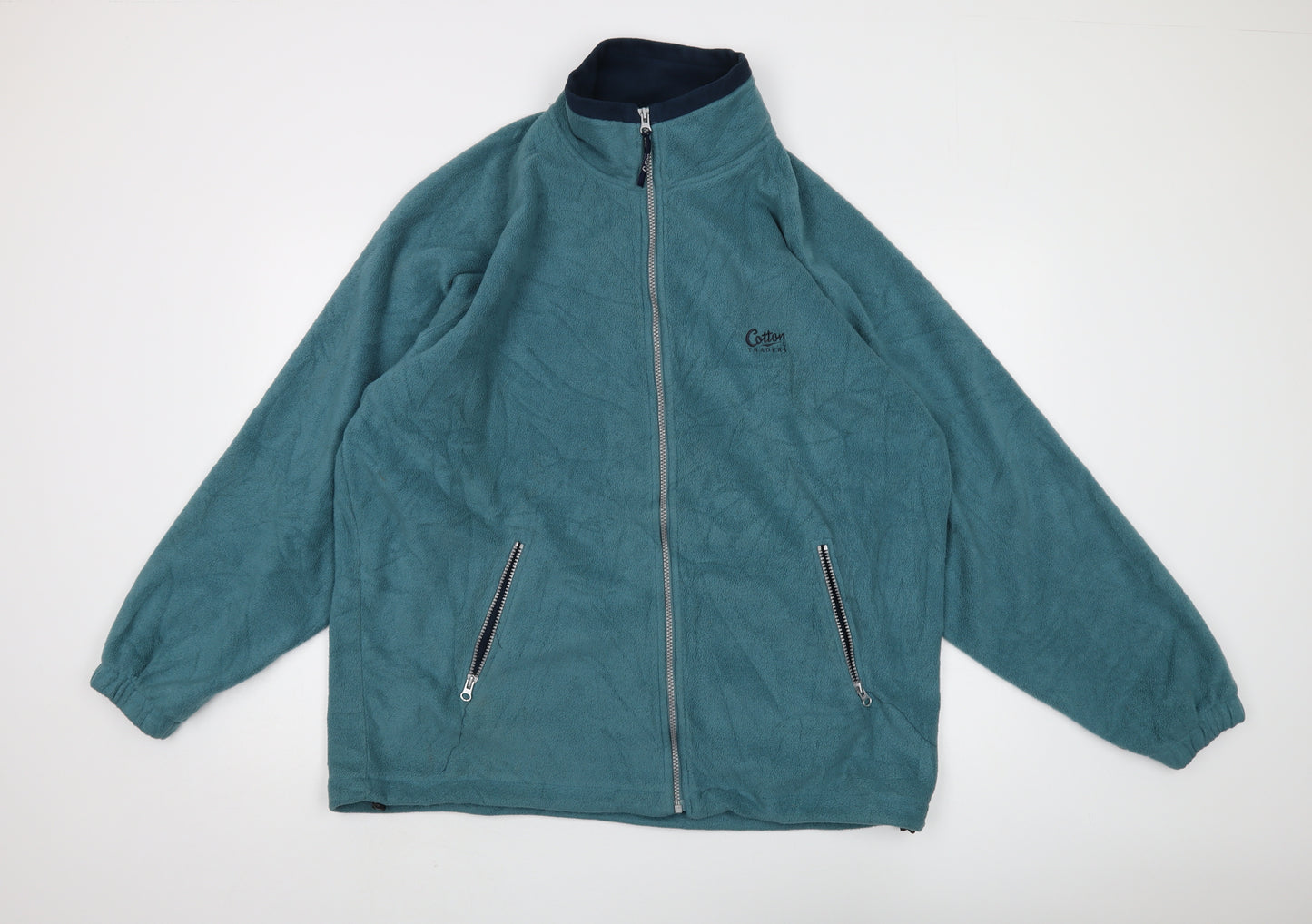 Cotton Traders Men's Green XL Fleece Jacket Full Zip