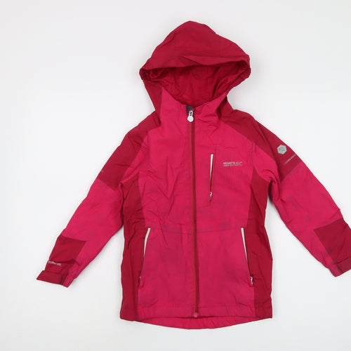 Regatta Girls Red Rain Coat 5-6 Years Waterproof Hooded