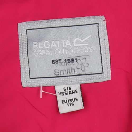 Regatta Girls Red Rain Coat 5-6 Years Waterproof Hooded