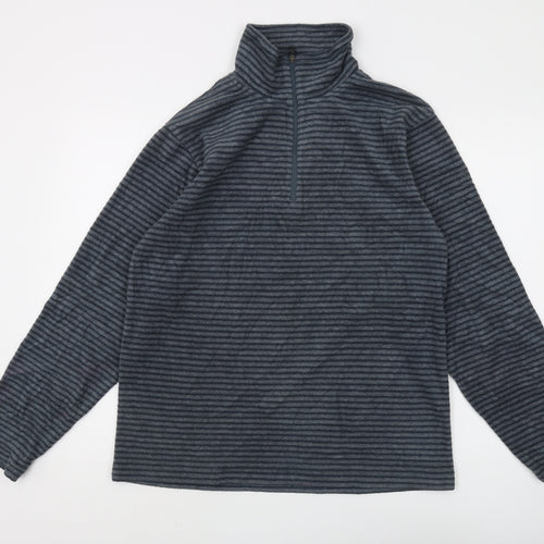 Craghoppers Men's Blue Striped 1/4 Zip Sweatshirt - M
