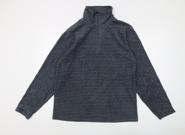 Craghoppers Men's Blue Striped 1/4 Zip Sweatshirt - M