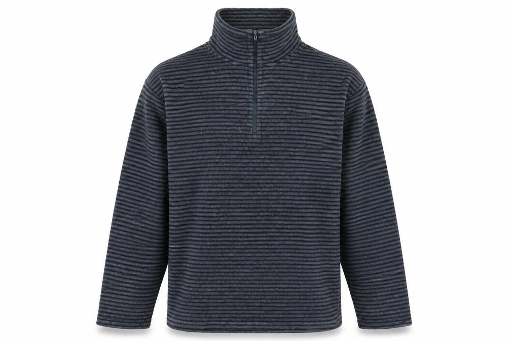 Front view of Craghoppers Men's Blue Striped 1/4 Zip Sweatshirt - M