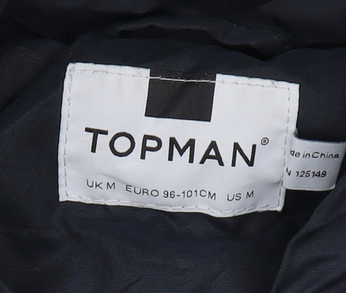 Topman Men's Black M Bomber Jacket Hooded Casual