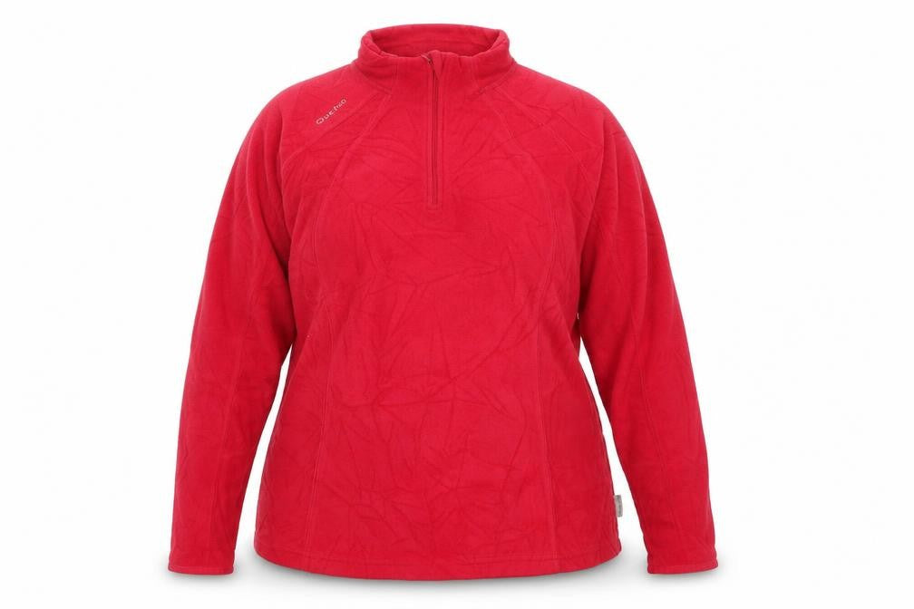 Front view of Decathlon Red unisex 2xl fleece pullover sweatshirt