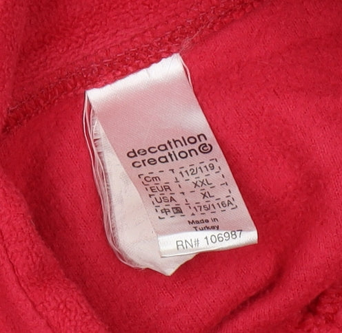 Decathlon Red Unisex 2XL Fleece Pullover Sweatshirt