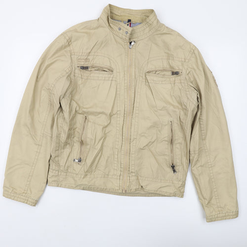 McNeal Men's Beige M Classic Jacket with Zipped Pockets
