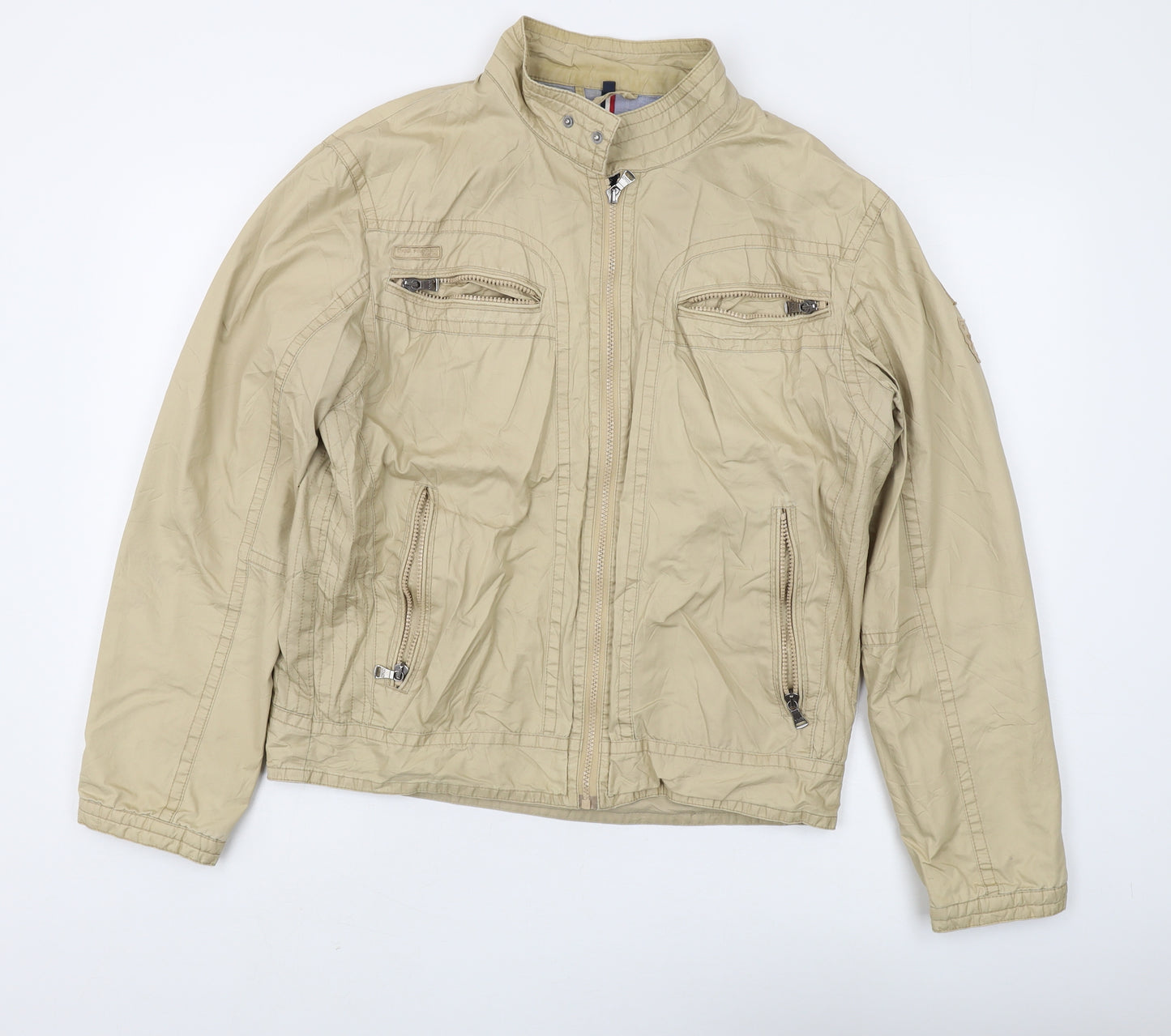McNeal Men's Beige M Classic Jacket with Zipped Pockets