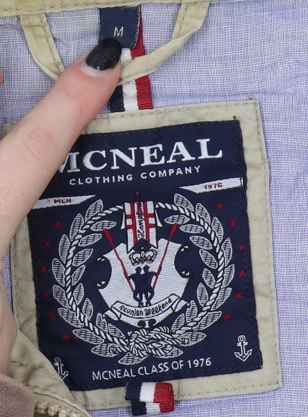 McNeal Men's Beige M Classic Jacket with Zipped Pockets